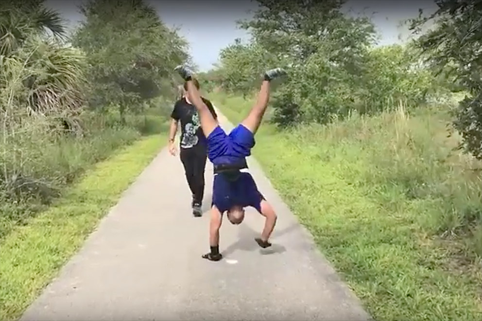 world record walking on hands